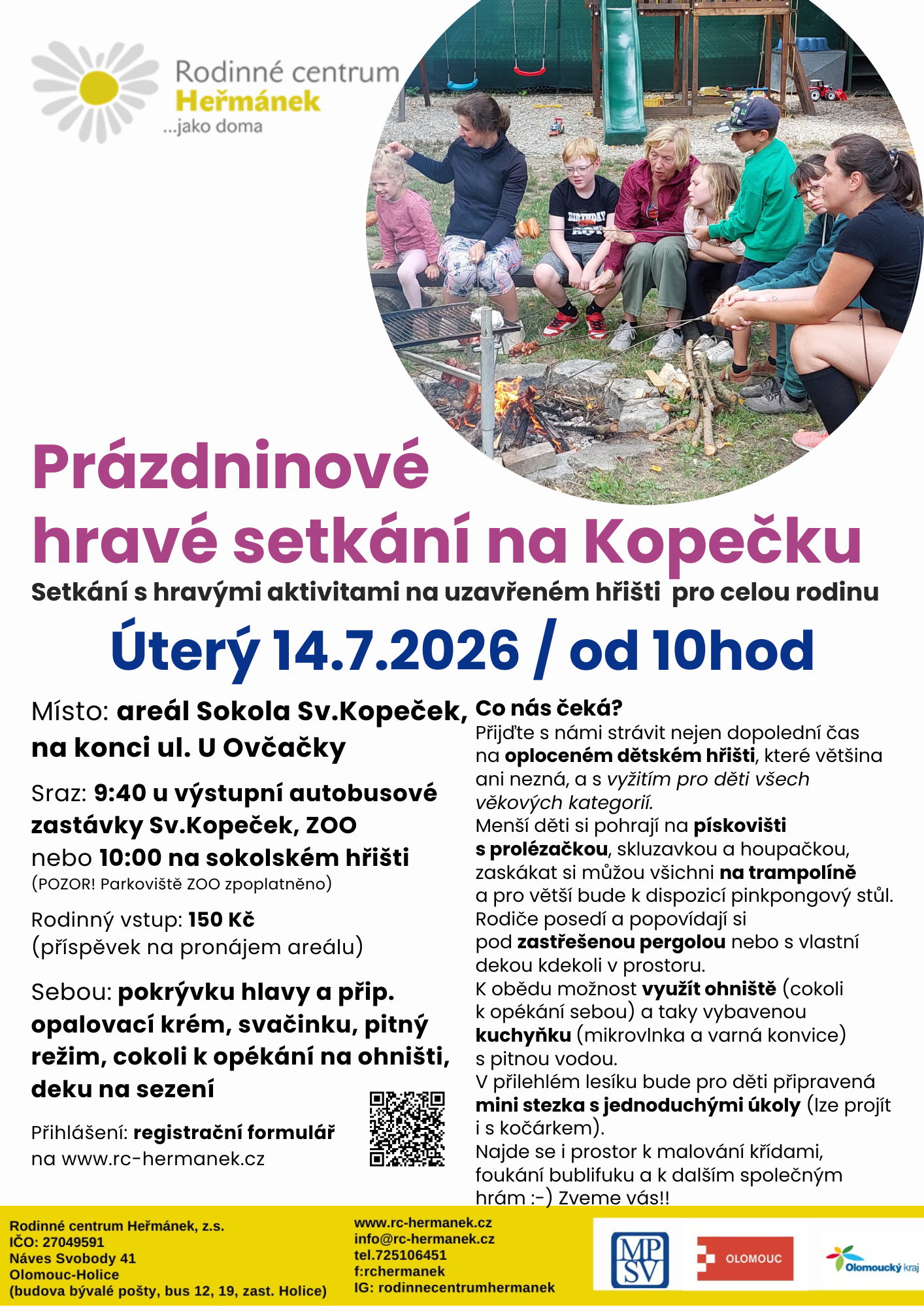 Prázdninové hravé setkání na Kopečku pro celou rodinu